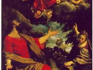 immagine di San Vincenzo Martire in adorazione della Vergine col Bambino