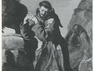 immagine di San Francesco che adora il Crocifisso