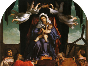 immagine di Madonna con il Bambino e i santi Giacomo Maggiore, Andrea, Cosma e Damiano