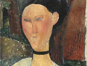 immagine di Donna con nastro di velluto