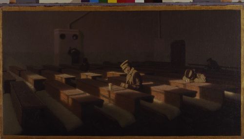 Angelo Morbelli, Il Natale dei rimasti, 1903. Olio su tela, 62x111 cm. Fondazione Musei Civici di Venezia Ca’ Pesaro - Galleria Internazionale d’Arte Moderna 