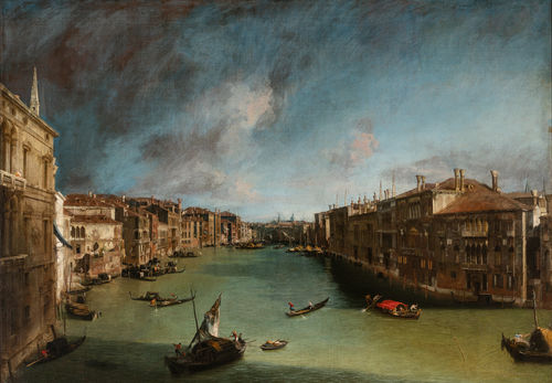 Antonio Canal detto Canaletto, <em>Il Canal Grande da Palazzo Balbi verso Rialto</em>, Olio su tela, 207 x 144 cm, Venezia, Ca' Rezzonico, Museo del Settecento veneziano