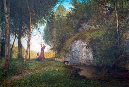 Antonio Fontanesi, <em>La quiete</em>, 1860 (o 1861), olio su tela, cm. 81x119. Torino, GAM &ndash; Galleria Civica d&rsquo;Arte Moderna e Contemporanea