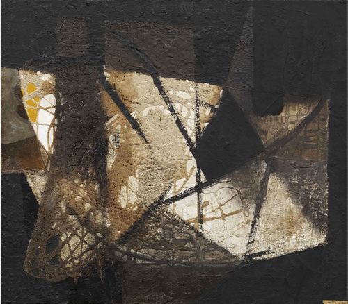 Alberto Burri, Senza titolo, 1951, olio, pietra pomice, vinavil su tela, cm 42,5x47