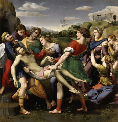 Raffaello Sanzio, Deposizione di Cristo, olio su tavola. Roma, Galleria Borghese 