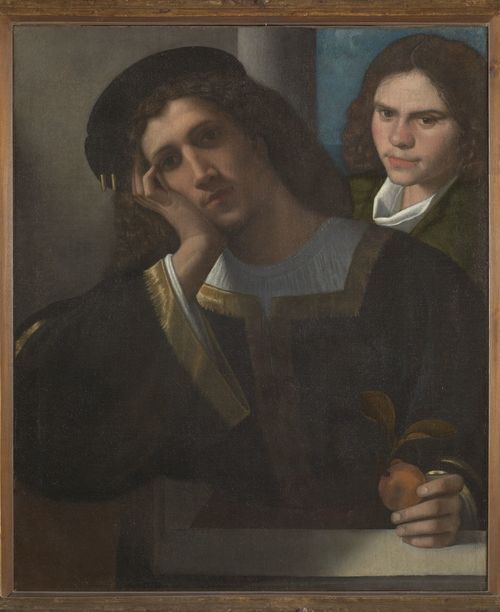 <div class="page" title="Page 1">
<div class="layoutArea">
<div class="column"><span>Giorgio da Castelfranco detto Giorgione,&nbsp;</span><span><em>Due amici</em>,&nbsp;</span><span>1502 c.&nbsp;Olio su tela,&nbsp; 66.5 x 77 cm, Roma, Museo di Palazzo Venezia&nbsp;</span></div>
</div>
</div>
<br />