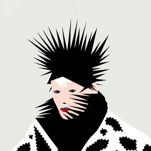 Stefano Tamburini, Donna in pelliccia, 1982, pubblicato nel 1983. Collage di cartoncini. Courtesy Alessandra Tamburini