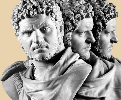 Busto di Caracalla, Napoli, Museo Archeologico Nazionale. Rielaborazione grafica Studio Tassinari/Vetta