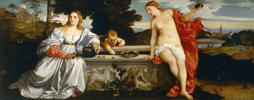 Tiziano Vecellio, <em>Amor sacro e Amor profano</em>, 1514, Olio su tela, 279 &times; 118 cm, Roma, Galleria Borghese