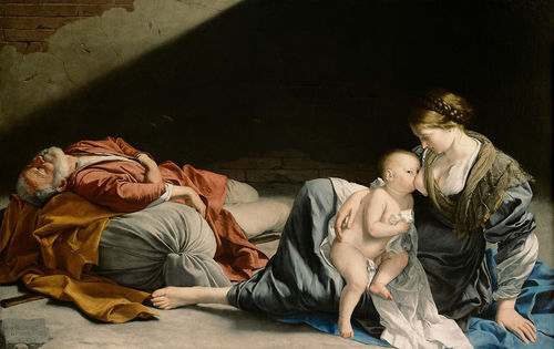 Orazio Gentileschi, Riposo durante la fuga in Egitto, olio su tela. Vienna, Kunsthistoriches Museum