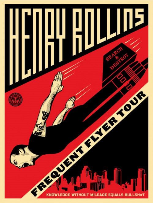 Obey, <em>Henry Rollins Frequent Flyer Tour</em>, 2010, serigrafia su carta, Collezione privata<br />
