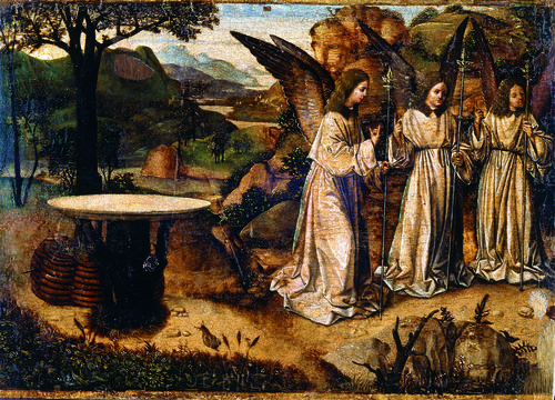 Antonello da Messina, <em>Abramo e gli angeli</em>, Tempera e olio su tavola, 29.3 x 21.2 cm, Reggio Calabria, Pinacoteca Civica