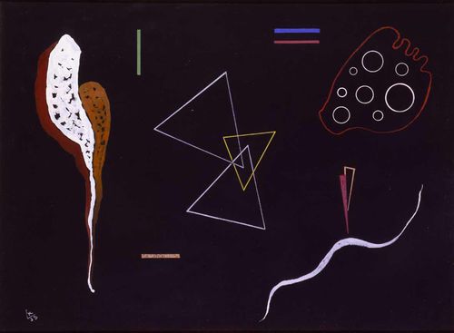 Wassily Kandinsky, <em>Tre triangoli</em>, 1938, Disegno a tempera, 47.3 x 37 cm, Venezia, Ca' Pesaro- Galleria Internazionale d'Arte Moderna, lascito Lidia De Lisi Usigli, 1961
