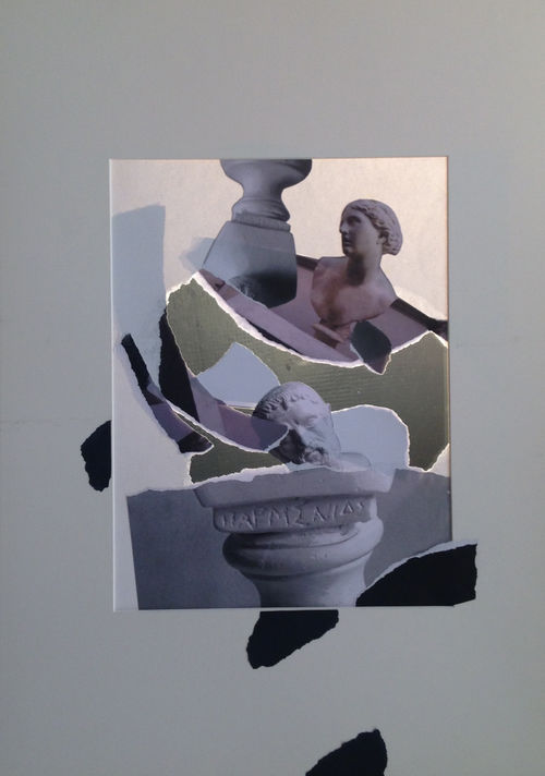 Giulio Paolini, Senza titolo. Studio per la mostra “LUISS MASTER OF ART”, 2017, collage su passe-partout, 70x50 cm.
