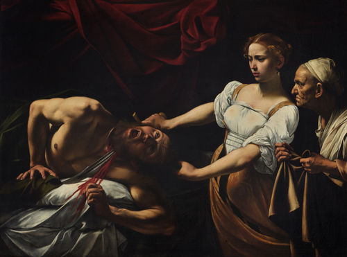 Michelangelo Merisi, detto Caravaggio, <em>Giuditta decapita Oloferne</em>, 1600 ca, olio su tela, 195x145 cm. Roma, Palazzo Barberini