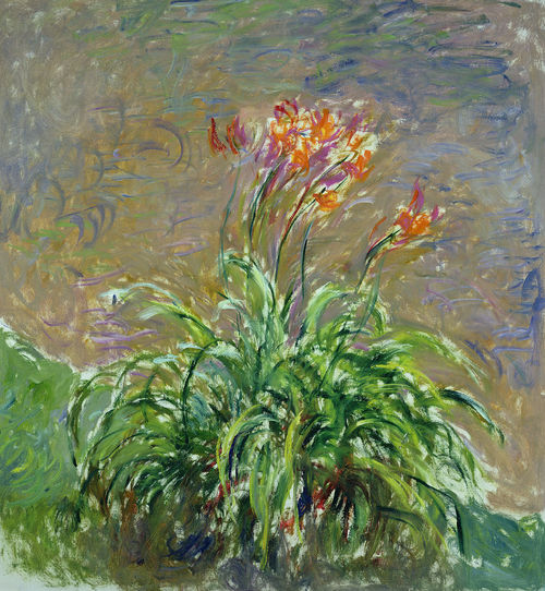 Claude Monet, Emerocallidi, 1914-1917 circa. Olio su tela, 150×140,5 cm. Parigi, Musée Marmottan Monet, lascito Michel Monet, 1966. Inv. 5097
