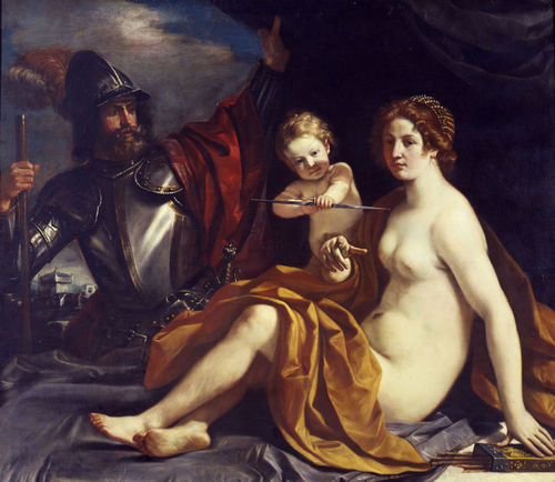 Guercino, <em>Venere, Marte e Amore</em>, 1634, olio su tela, cm. 136x157,5 cm. Galleria Estense, Modena