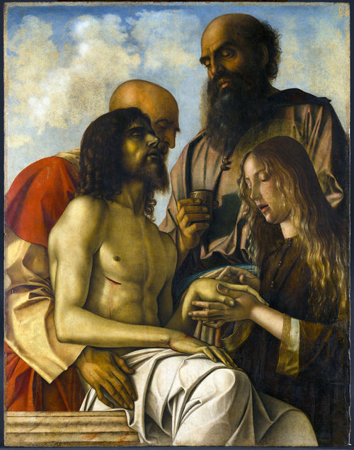 Giovanni Bellini, <em>Compianto sul Cristo morto</em>, 1473-1476, Olio su tavola, 107 &times; 84 cm, Musei Vaticani