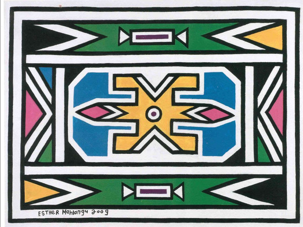 Esther Mahlangu, Untitled, 2010. Acrylic on canvas, 100 x 129 cm.