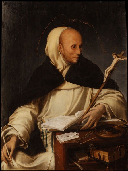 Gerolamo Mazzola Bedoli. Ritratto di frate in veste di san Tommaso d'Aquino