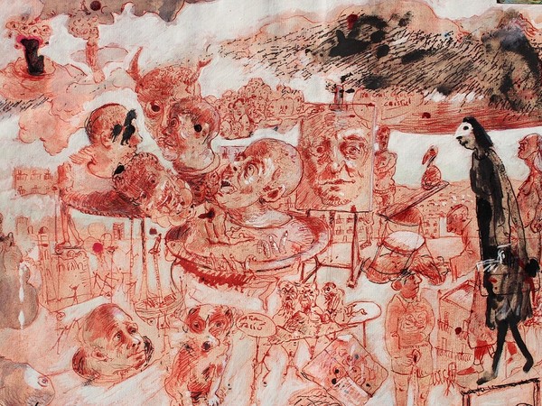 Ignazio Schifano, Palermo, 2020, china su carta, 35x50 cm. Collezione privata