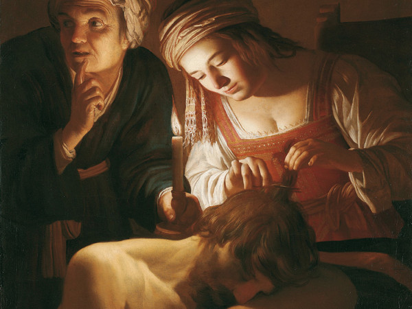 Gerrit van Honthorst - (Gherardo delle Notti) (Utrecht 1592 - 1656), Sansone e Dalila, 1619-1620. Olio su tela. Cleveland, The Cleveland Museum of Art, Mr. and Mrs. William H. Marlatt Fund