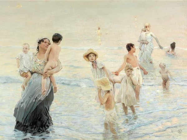 Ettore Tito, Luglio (Sulla spiaggia), 1894, Olio su tela, Trissino (VC), Fondazione Progetto Marzotto