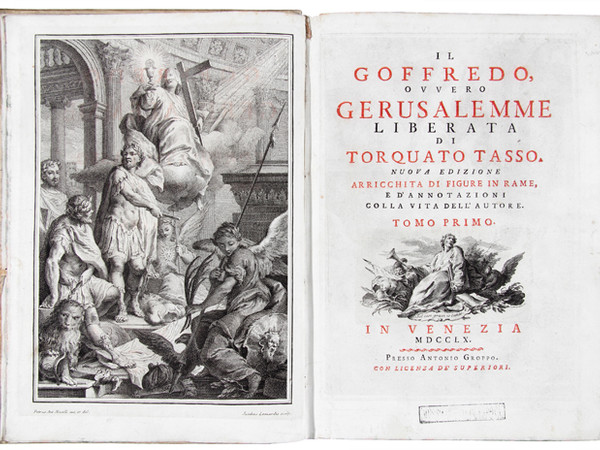 Groffedo ovvero Gerusalemme Liberata di Torquato Tasso, edito da Groppo, 1760-1761. Antiporta di Novelli
