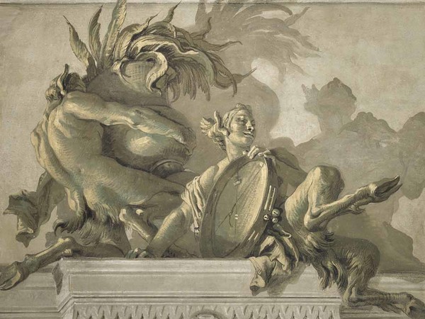 Giandomenico Tiepolo, <em>Satiro con vaso e satiressa con tamburello</em>