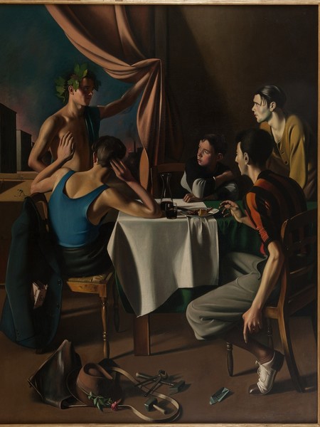 Gregorio Sciltian (1900 -1985), Bacco all’osteria, 1936, olio su tela, cm 242x187 