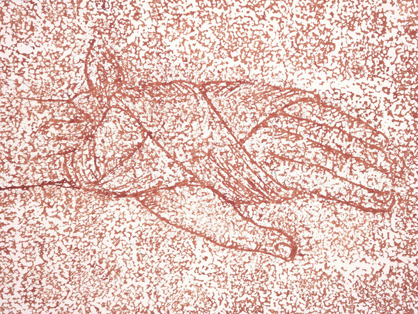 Giovanni Morbin, Mano, 2002, sangue su carta cotone, 100x130 cm. I Ph. Andrea Rosset
