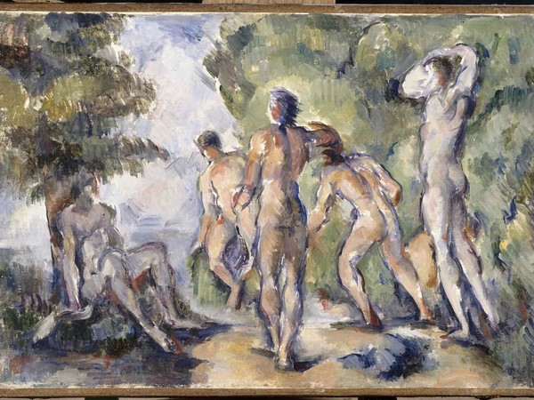 Paul Cézanne, Bagnanti, 1892 ca., olio su tela, 22 x 33 cm, Parigi, Musée d’Orsay, in deposito al Musée des Beaux-Arts, Lione 
