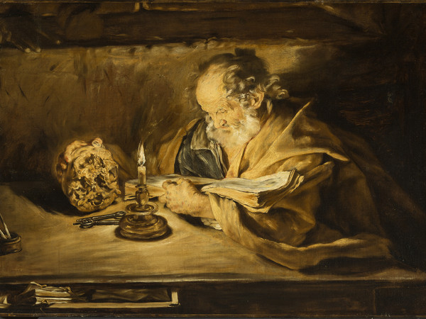 Giovanni Serodine<strong>, </strong>Ascona o Roma 1594/1600 – Roma 1630, <em>San Pietro che legge</em>, 1628-1630 circa. Olio su tela. Rancate, Pinacoteca Cantonale Giovanni Züst<br />