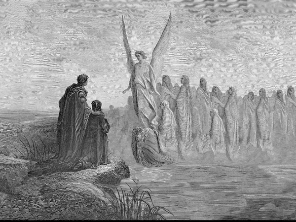 Felice Limosani per 'Dante. Il Poeta Eterno' di incisione originale di Gustave Dorè, Purgatorio, Canto 2 43-44 Felice Limosani per 'Dante. Il Poeta Eterno' di incisione originale di Gustave Dorè, Purgatorio, Canto 2 43-44