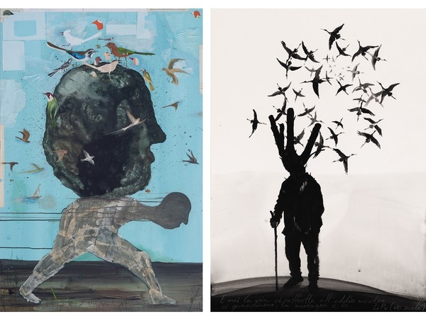 Da sinistra: opere di Denis Riva e Kiril Cholakov
