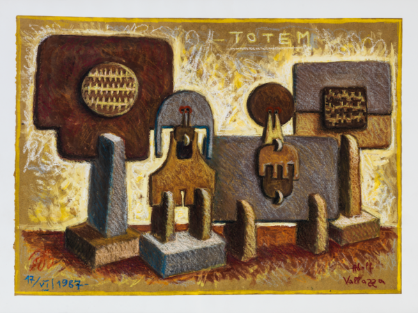 Adolf Vallazza, Totem, 1987. Tecnica mista su carta, 44.2 x 61 cm. Collezione Museion I Ph. Gardap hoto s.r.l., Salò