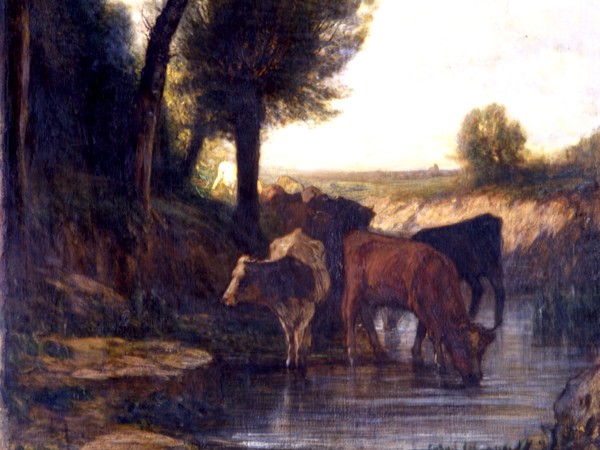 Giovanni Fontanesi, L’abbeveratoio (1867). © Pinacoteca Nazionale di Bologna 