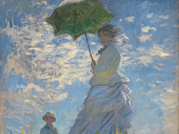 Claude Monet (1840 - 1926), Donna con il parasole - Madame Monet e suo figlio, 1875, Olio su tela, 100 x 81 cm, Washington, D.C, National Gallery of Art