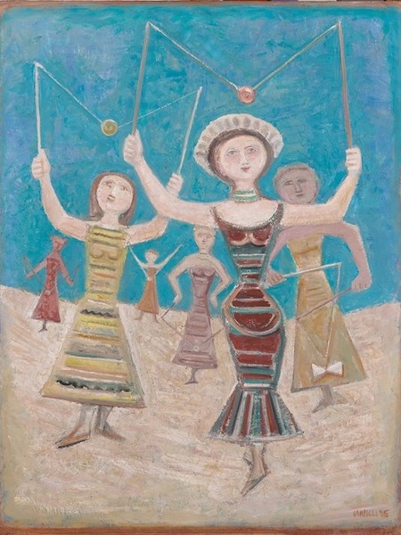 Massimo CAMPIGLI (1895 -1971) RAGAZZE CHE GIOCANO, 1955 - 1956 - Olio su tela - Collezione Luciano Pavarotti, Italia