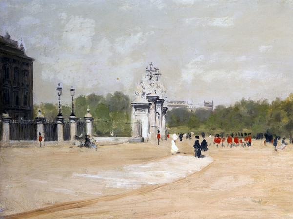Giuseppe De Nittis, Buckingham Palace, olio su tela, 39 x 56 cm
