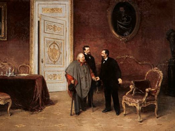 Visita di Garibaldi a Vittorio Emanuele II a Roma il 30 gennaio 1875