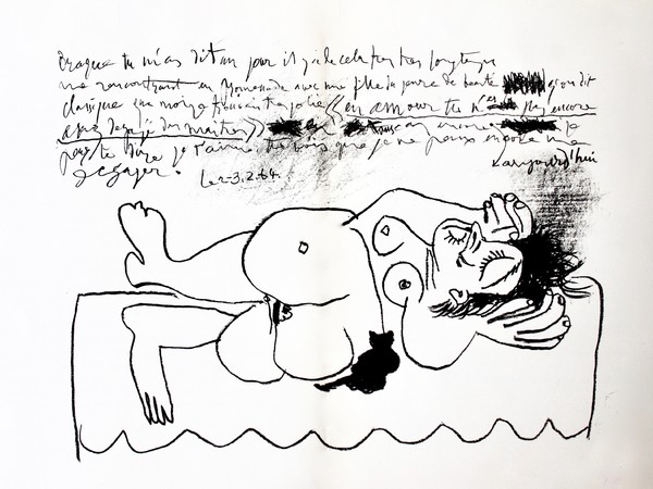 Pablo Picasso, Hommage a Goerges Braque, 1964. Litografia originale scritta in lastra. (mm. 272x360)