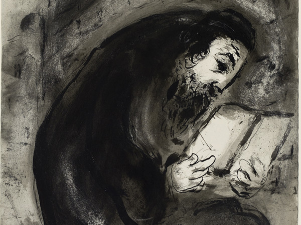 Marc Chagall, Ebreo in preghiera. Inchiostro di china, grafite e acquerello su carta, cm 43,9x32,7. Dono dell'artista © Chagall ® by SIAE 2015