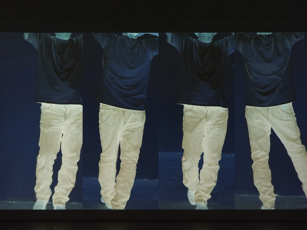 Bruce Nauman, Contrapposto Studies, I through VII, 2015-2016. HD video installation (color, stereo sound, continuous play). Video element (Contrapposto Study II): 7min. 5sec.