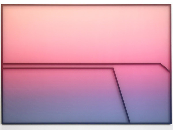 Jonny Niesche 'Undersong (vor Dunst)', 2015, Acylic, voile and steel, 120x170cm