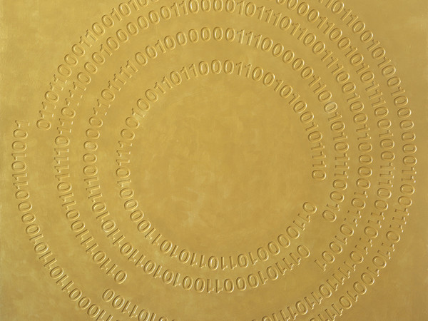 Giordano e Michele Redaelli, Superficie oro, 2017. Acrilico su tela, cm. 100x100 