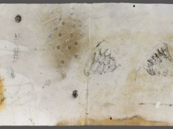 Joanpere Massana, Astres de nit, 2011, mixed media on paper, cm 50 x 150