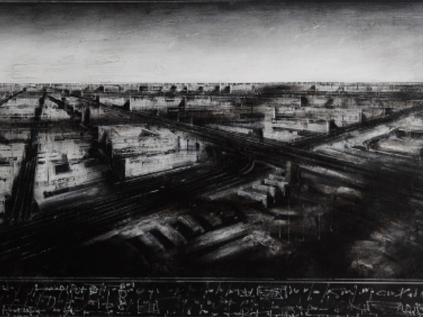 Jonathan Guaitamacchi, British Black Milan, mixed media on canvas, 55x165cm, 2013