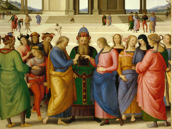 Pietro Vannucci detto il Perugino, Sposalizio della Vergine, 1500-1504, Olio su tavola, 236 × 186 cm, Caen, Musée des Beaux-Arts