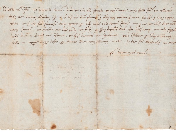 Lettera di frate Girolamo Savonarola a fra' Angelo Maruffi, carta, Archivio Guiccairdini, Firenze